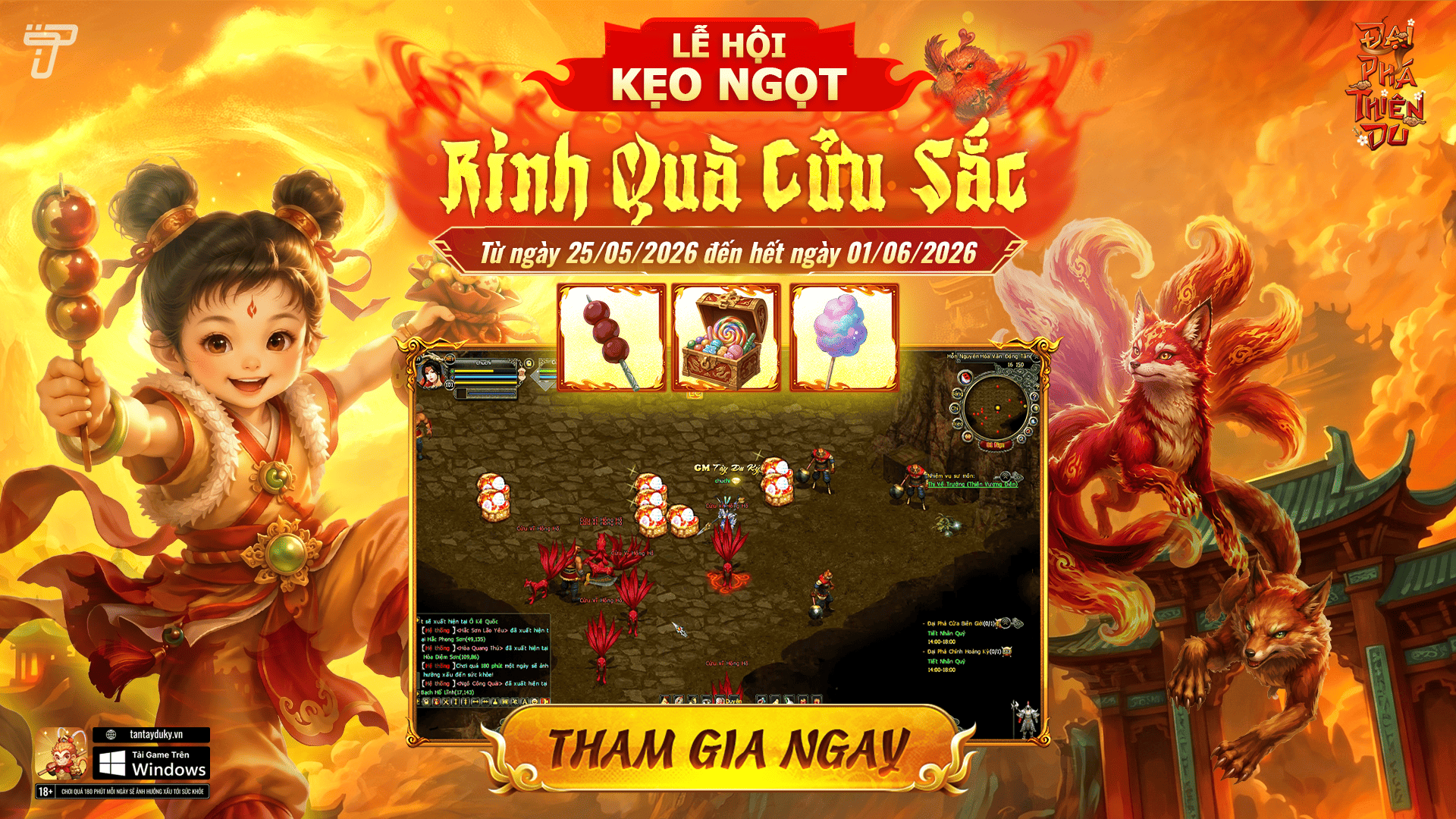 Sự Kiện: Lễ Hội Kẹo Ngọt - Rinh Quà Cửu Sắc | Đại Phá Thiên Du