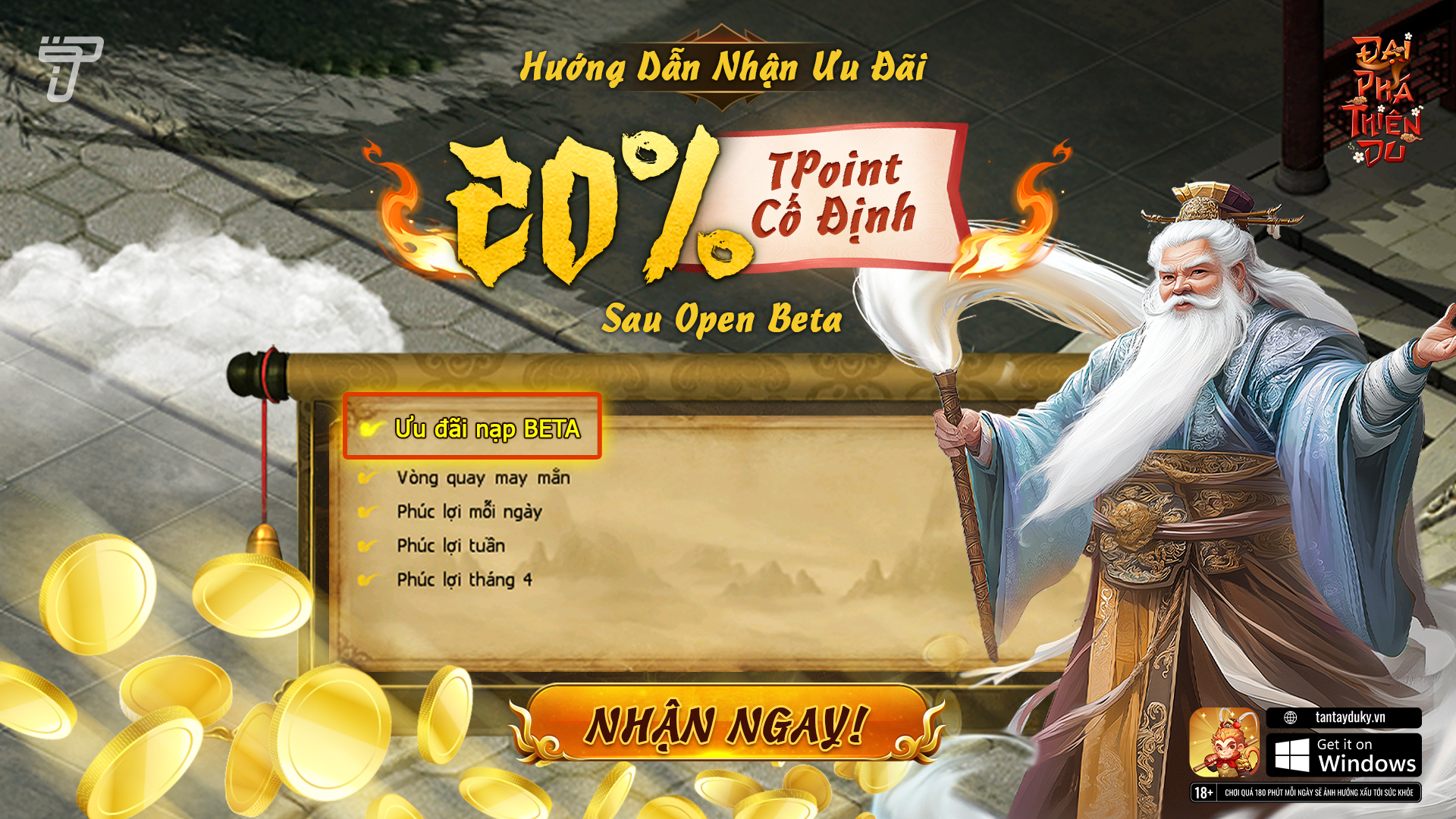 Hướng Dẫn Nhận TPoint Cố Định Ưu Đãi Nạp Open Beta | Đại Phá Thiên Du