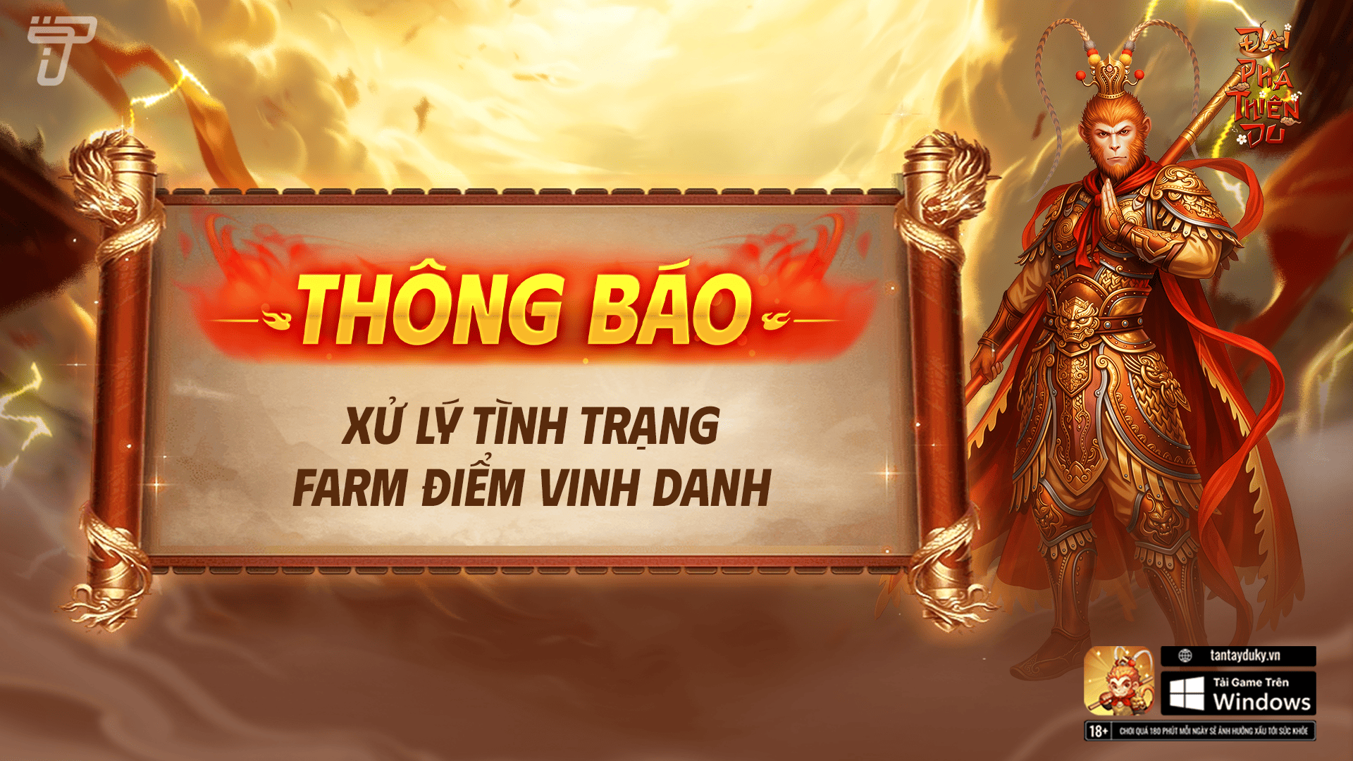 Thông Báo: Xử lý tình trạng Farm điểm vinh danh | Đại Phá Thiên Du