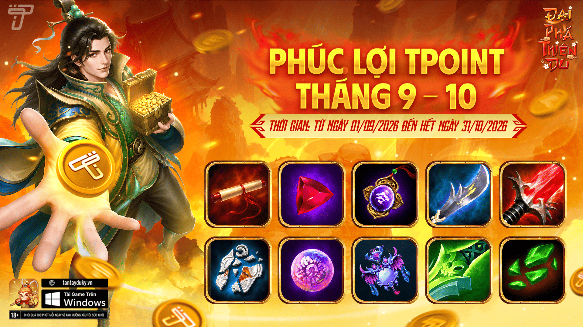 Phúc Lợi tPoint Tháng 9 - Tháng 10 | Đại Phá Thiên Du