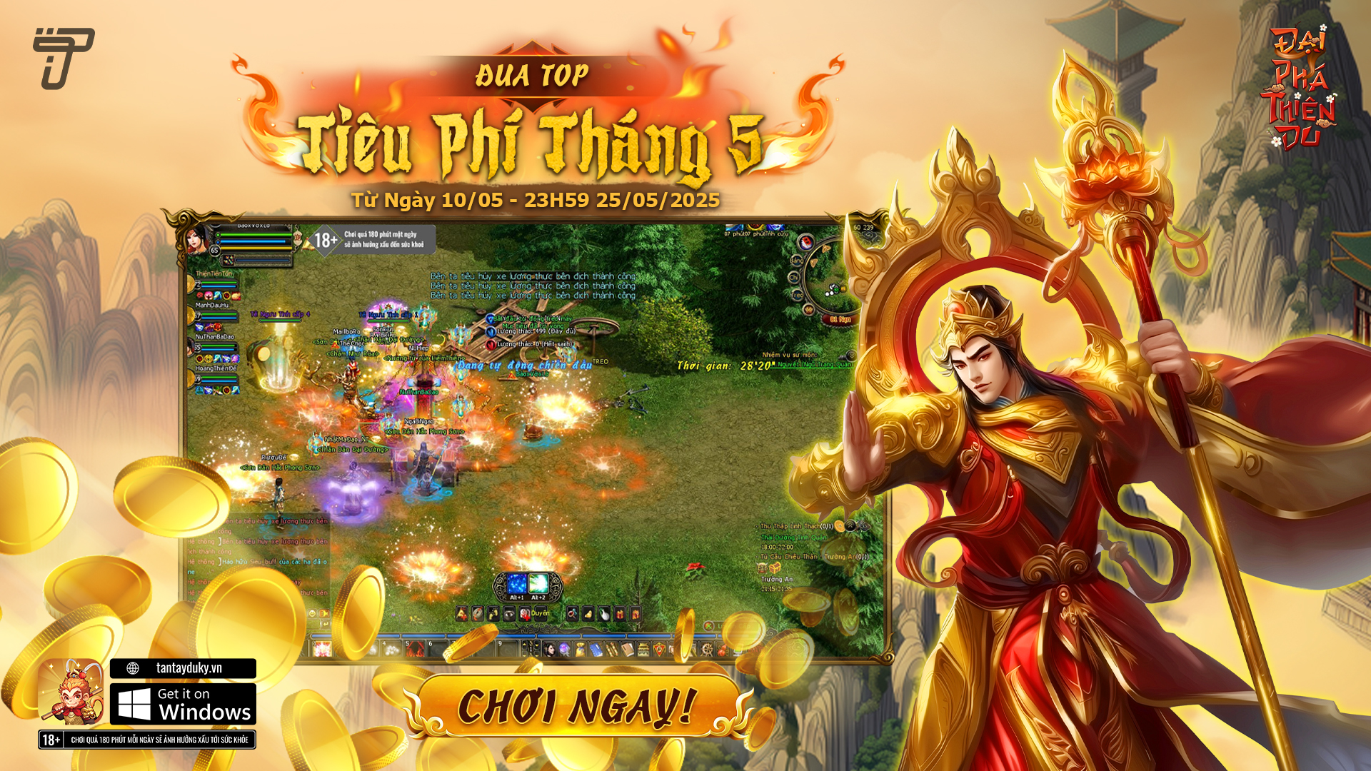 ĐUA TOP TIÊU PHÍ THÁNG 5/2025 VÀ  MỞ BÁN VẬT PHẨM TIỀN TRANG | ĐẠI PHÁ THIÊN DU
